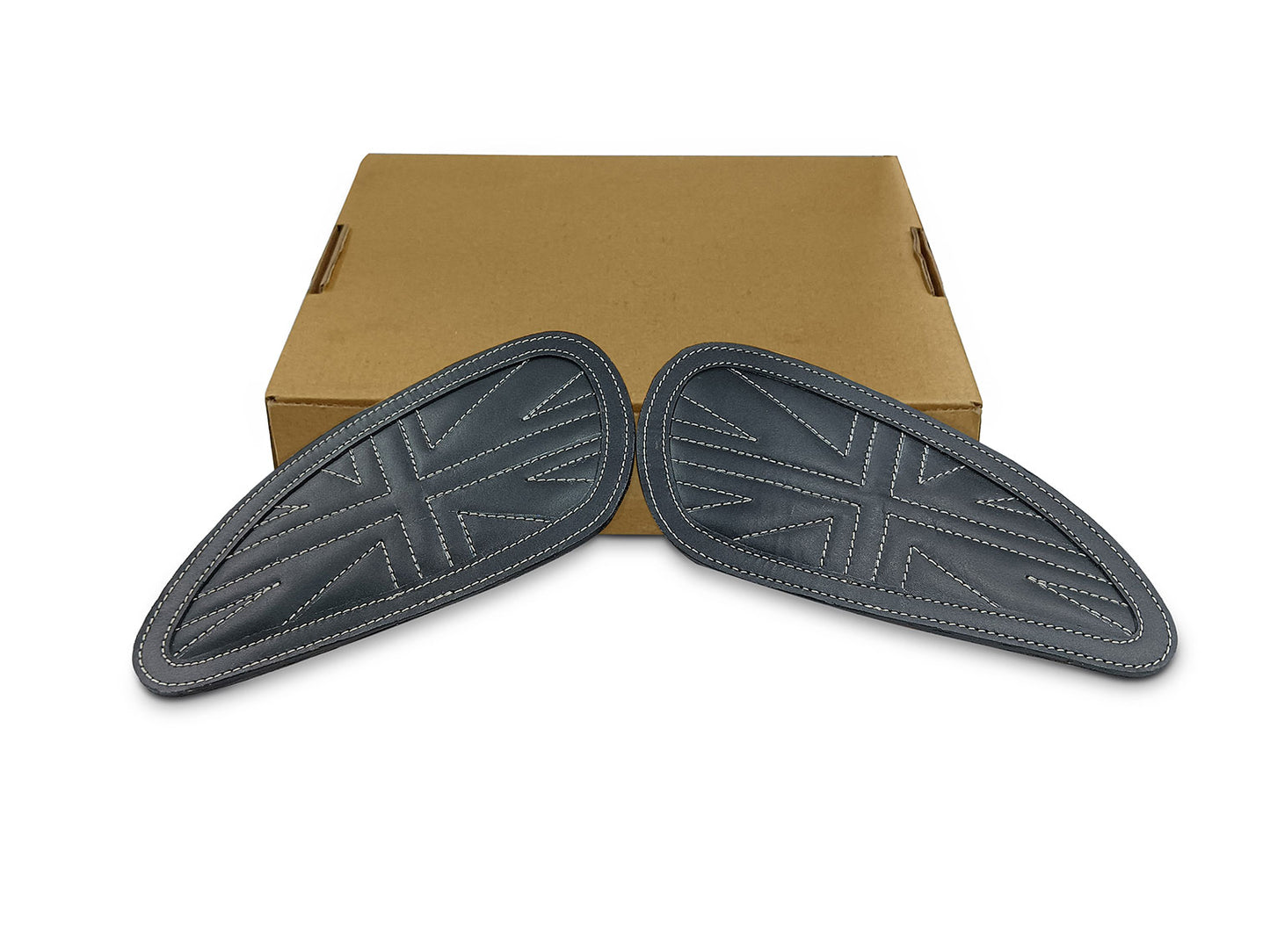For Royal Enfield Bear 650 Leather Tank Knee Pad Black D1