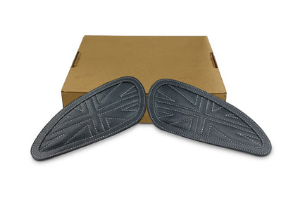 For Royal Enfield Bear 650 Leather Tank Knee Pad Black D1