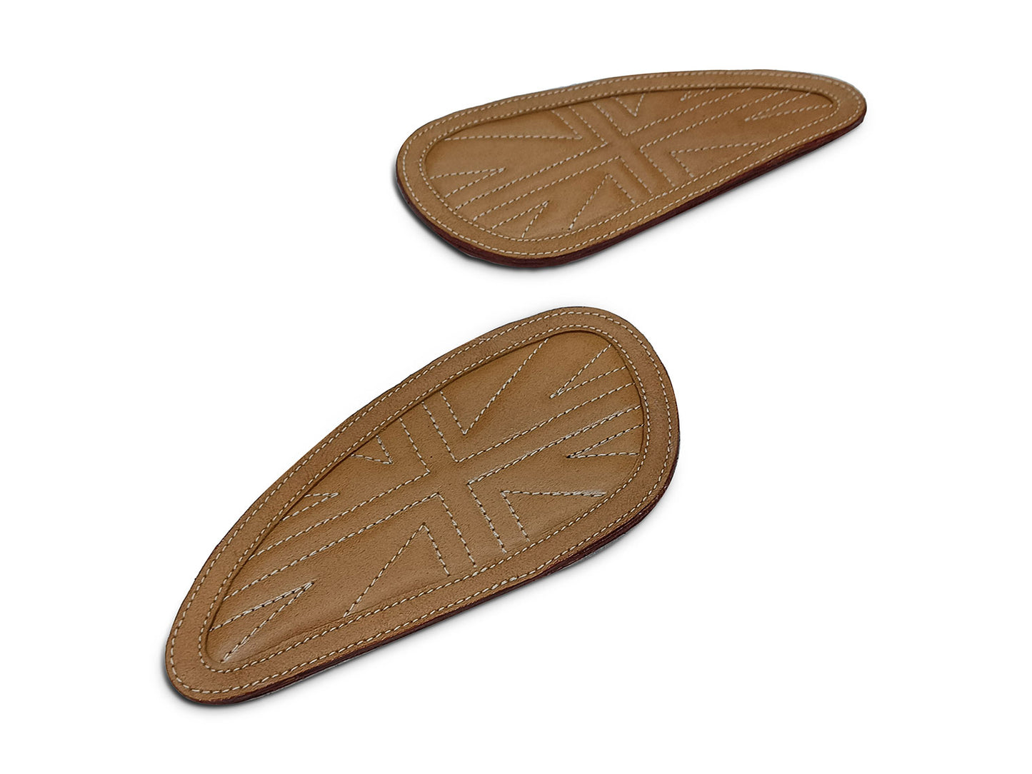 For Royal Enfield Bear 650 Leather Tank Knee Pad Tan Brown D2