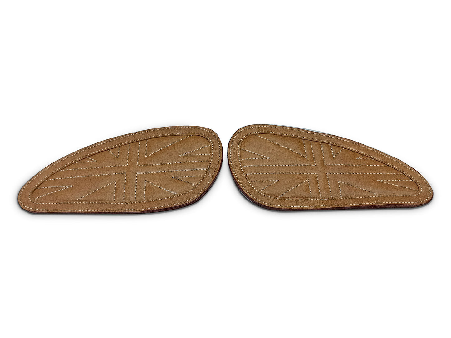 For Royal Enfield Bear 650 Leather Tank Knee Pad Tan Brown D2