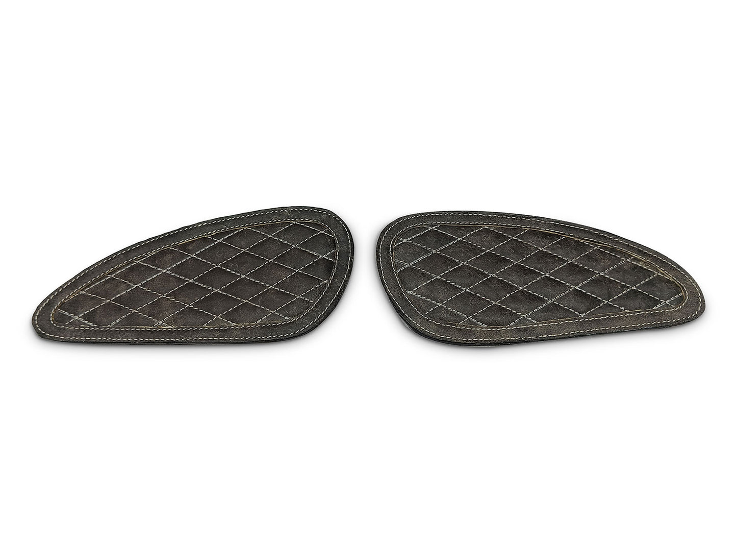 For Royal Enfield Bear 650 Leather Tank Knee Pad Black & Grey D4
