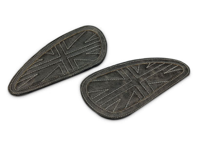 For Royal Enfield Bear 650 Leather Tank Knee Pad Black & Grey D5