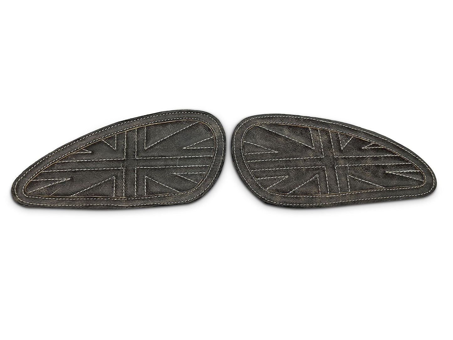 For Royal Enfield Bear 650 Leather Tank Knee Pad Black & Grey D5