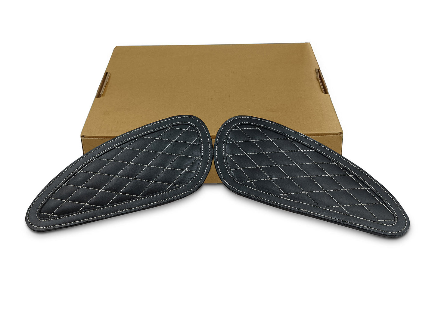 For Royal Enfield Bear 650 Leather Tank Knee Pad Black D6