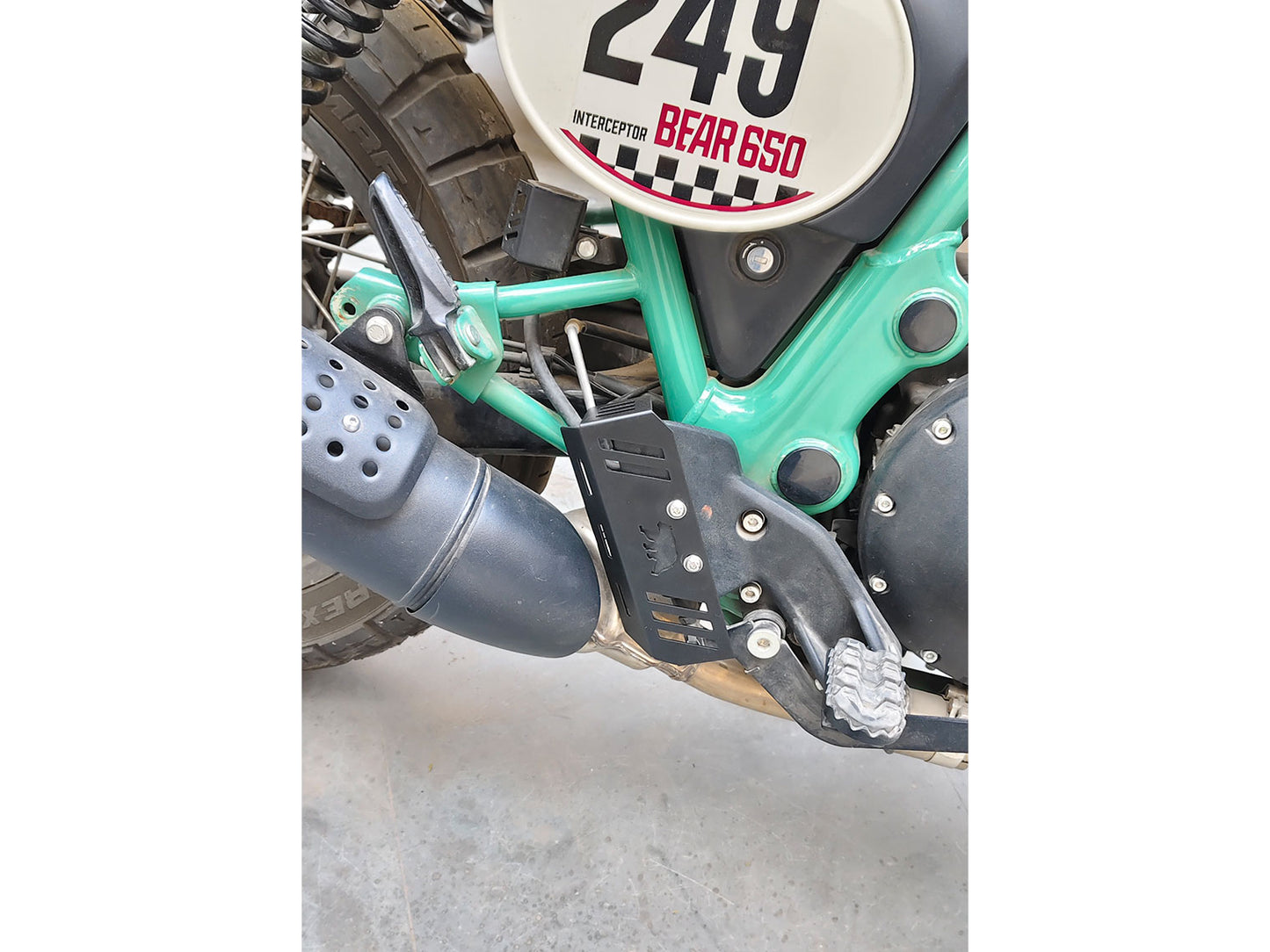 For Royal Enfield Bear 650 Stainless Steel Rear Brake Cylinder Guard Black