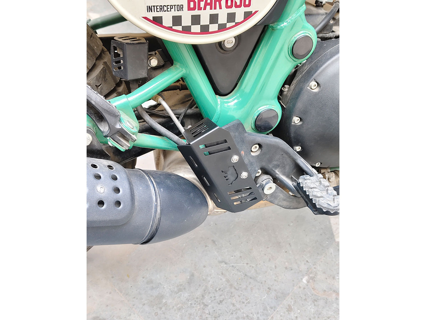 For Royal Enfield Bear 650 Stainless Steel Rear Brake Cylinder Guard Black