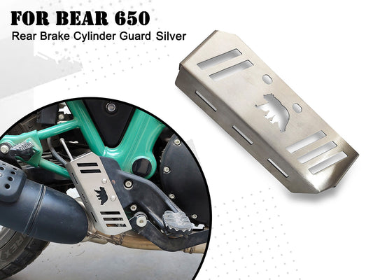 For Royal Enfield Bear 650 Stainless Steel Rear Brake Cylinder Guard Silver