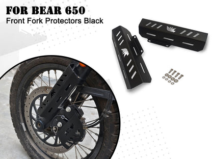 For Royal Enfield Bear 650 Stainless Steel Front Fork Protectors Black