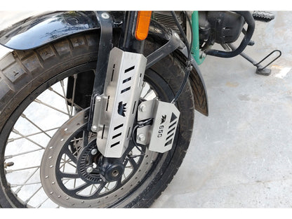 For Royal Enfield Bear 650 Stainless Steel Front Fork Protectors Silver