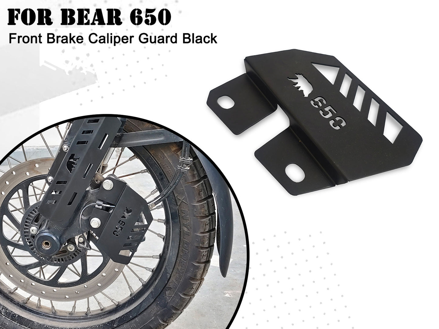 For Royal Enfield Bear 650 Stainless Steel Front Brake Caliper Guard Black