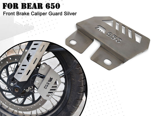 For Royal Enfield Bear 650 Stainless Steel Front Brake Caliper Guard Silver