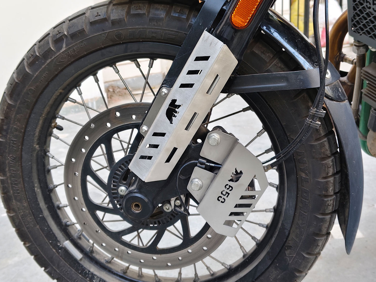 For Royal Enfield Bear 650 Stainless Steel Front Brake Caliper Guard Silver