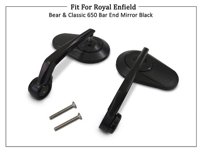 For Royal Enfield Bear & Classic 650 Bar End Mirror Black D3