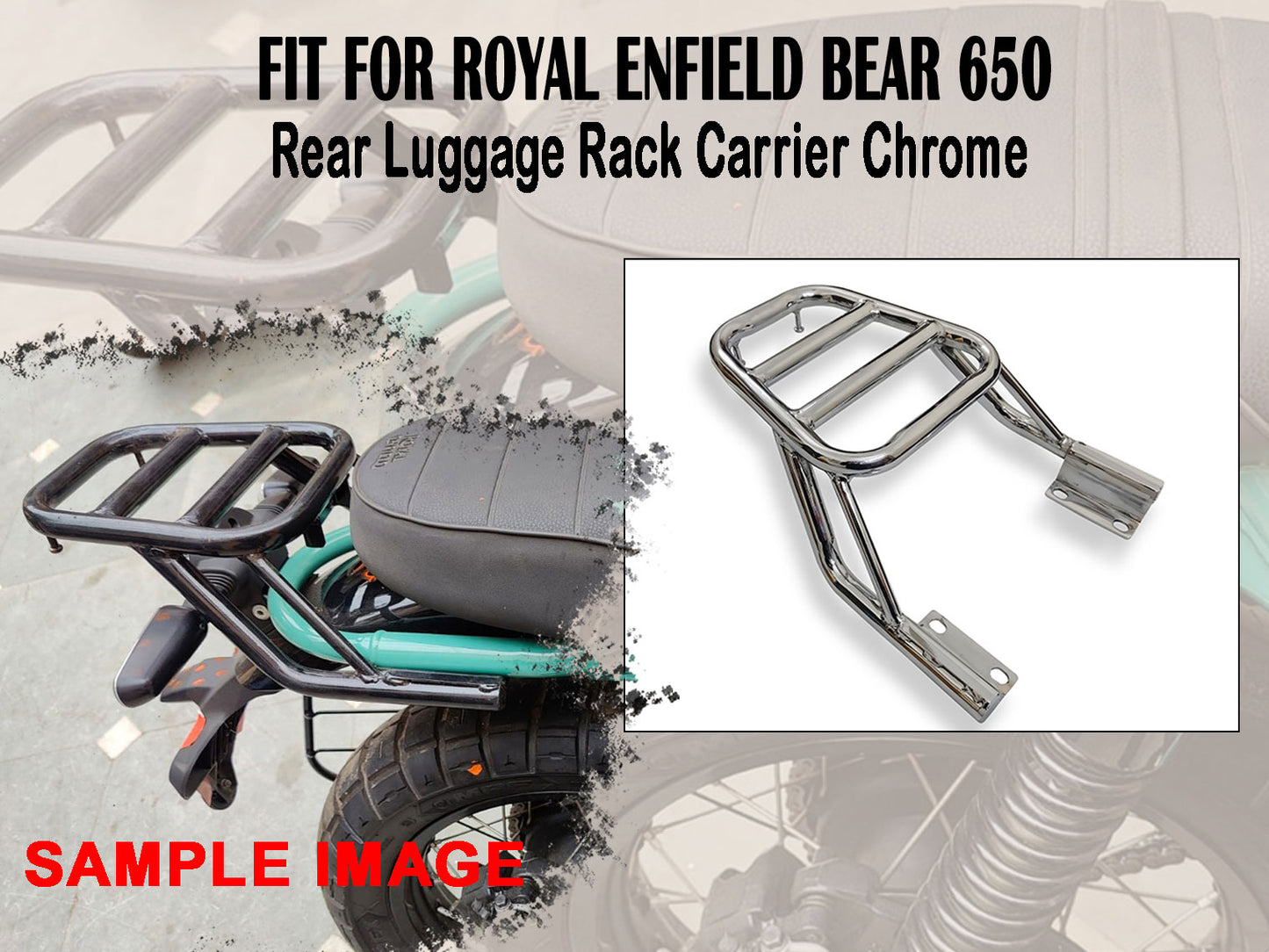 For Royal Enfield Bear 650 Rear Luggage Rack Carrier Chrome
