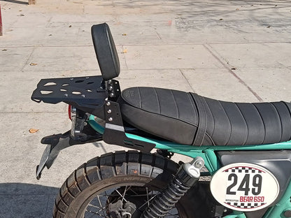 For Royal Enfield Bear 650 Rear Luggage Rack Carrier With Backrest, Black