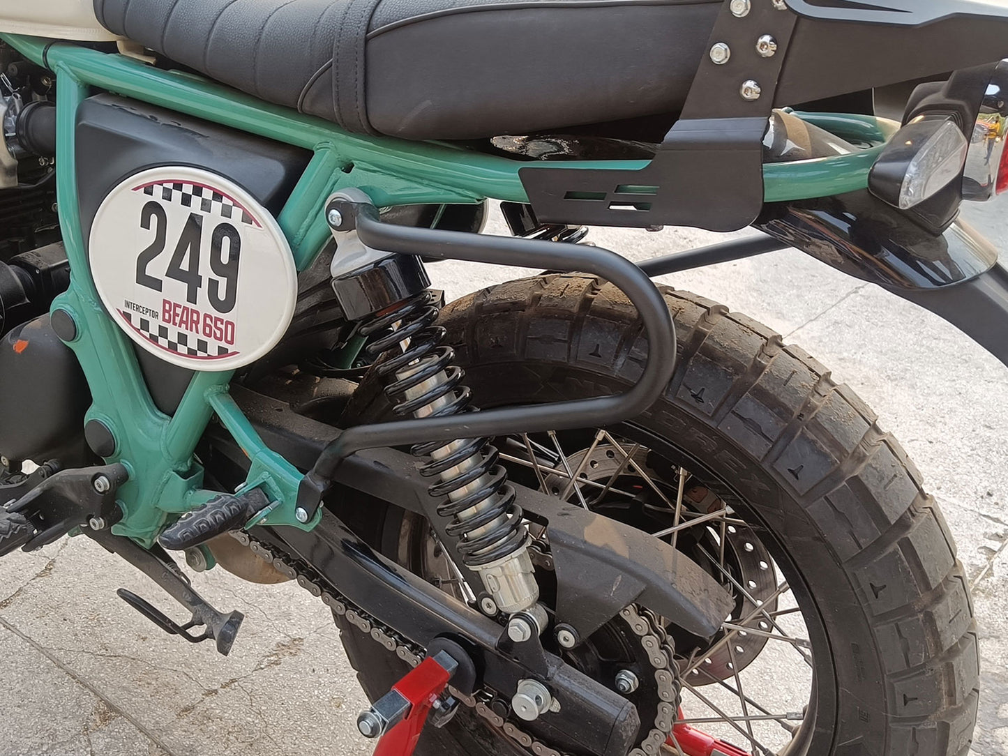 For Royal Enfield Bear 650 Rear Luggage Rack & Pannier Mounting Black