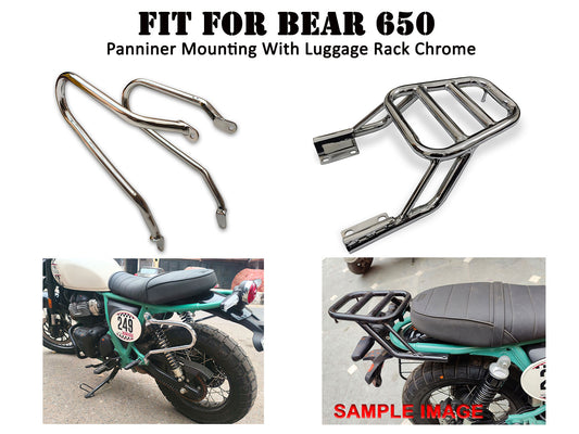 For Royal Enfield Bear 650 Rear Luggage Rack & Pannier Mounting Chrome