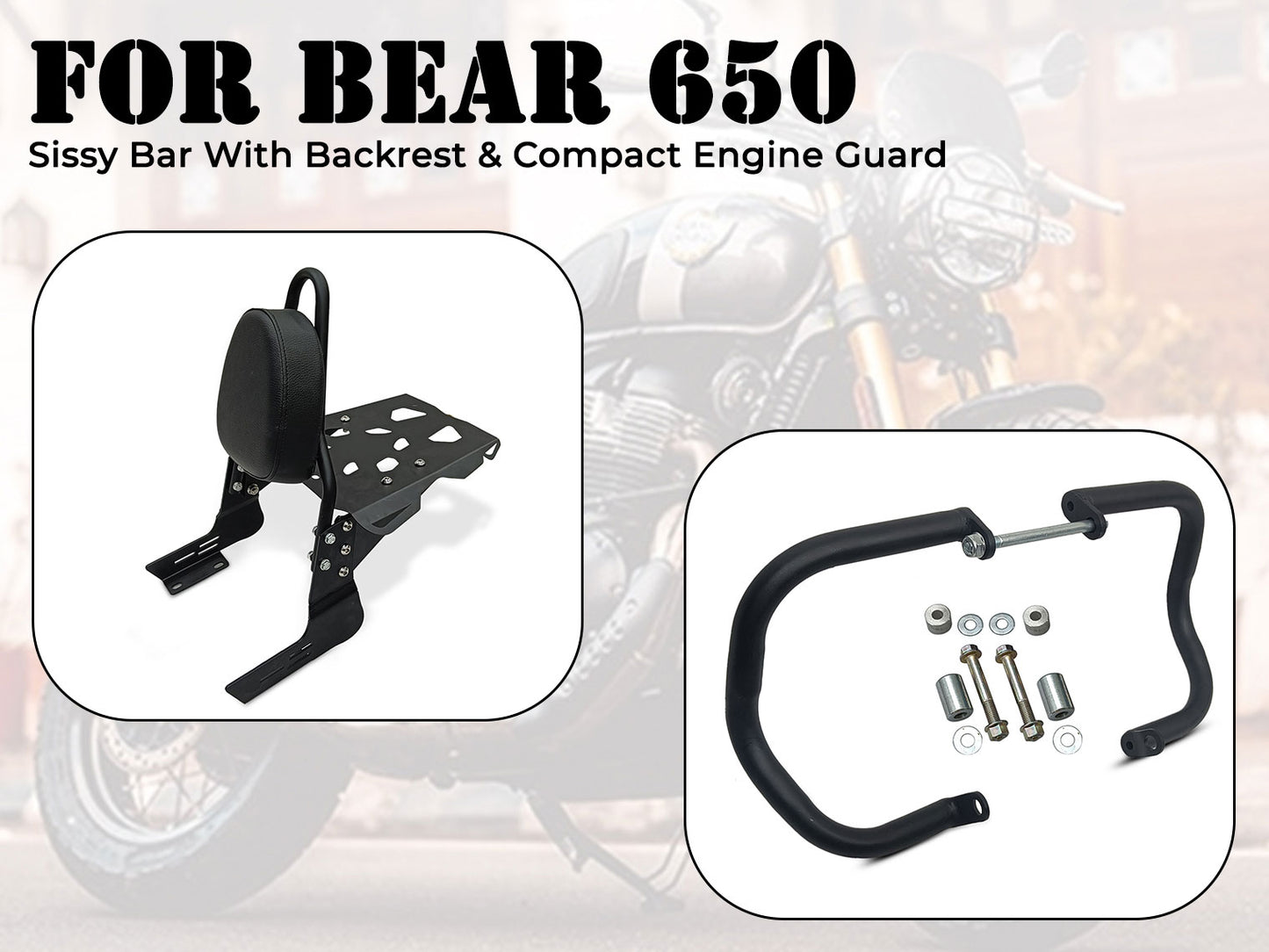 For Royal Enfield Bear 650 2 PCS Accessories Combo Pack CP-31