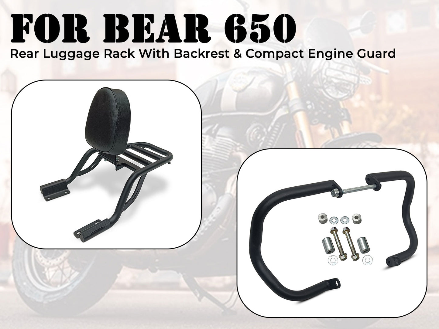 For Royal Enfield Bear 650 2 PCS Accessories Combo Pack CP-32