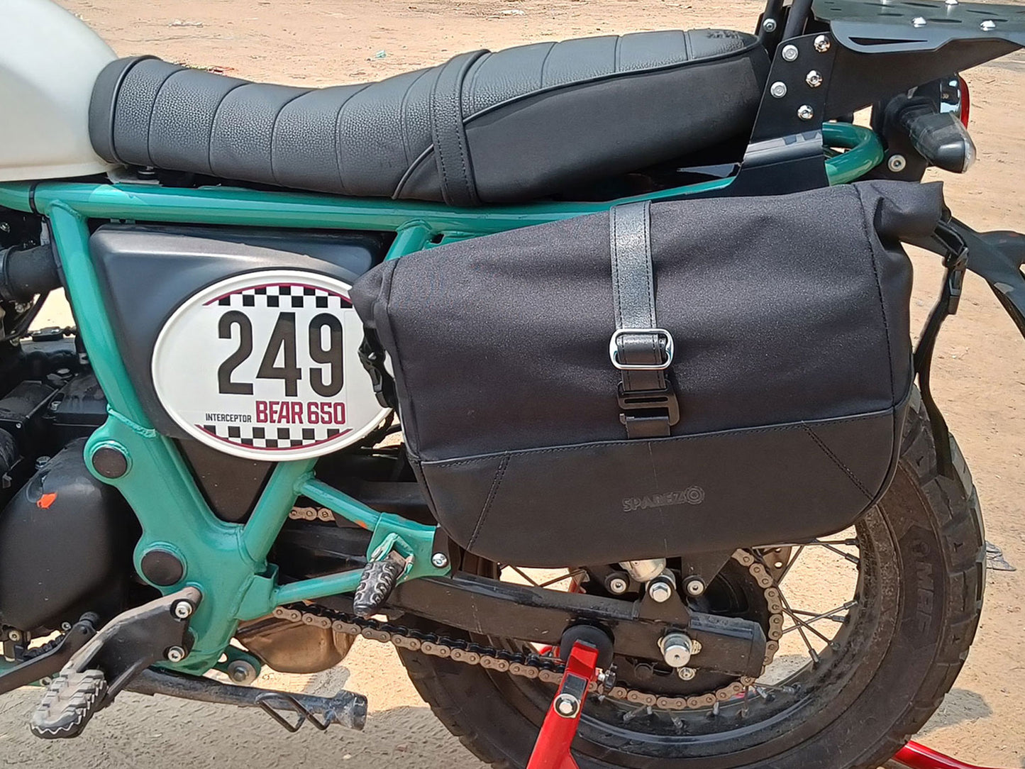 For Royal Enfield Bear 650 Soft Pannier Bags Black Color & Mounting Rails