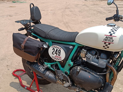 For Royal Enfield Bear 650 Soft Pannier Bags Brown Color & Mounting Rails