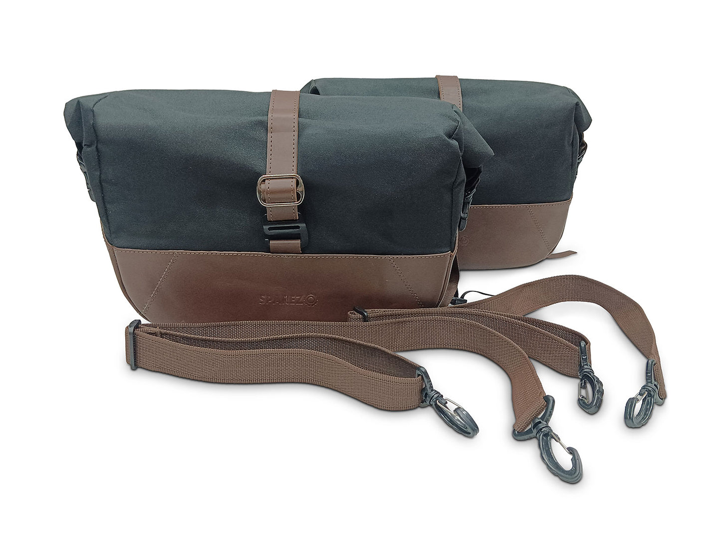 For Royal Enfield Bear 650 Soft Pannier Bags Brown Color & Mounting Rails