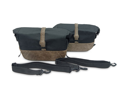 For Royal Enfield Bear 650 Soft Pannier Bags Cream Brown Color & Mounting Rails