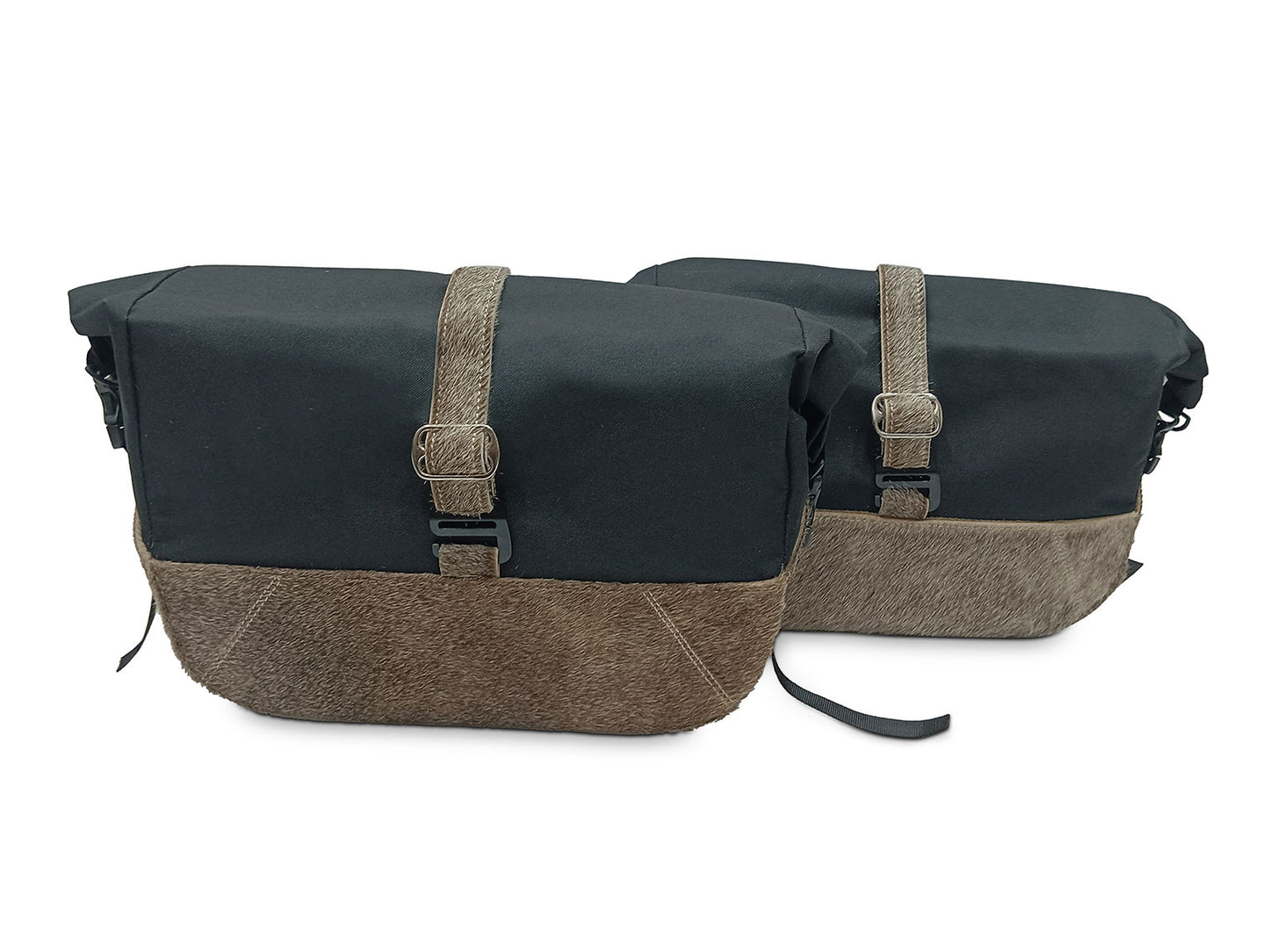 For Royal Enfield Bear 650 Soft Pannier Bags Cream Brown Color & Mounting Rails