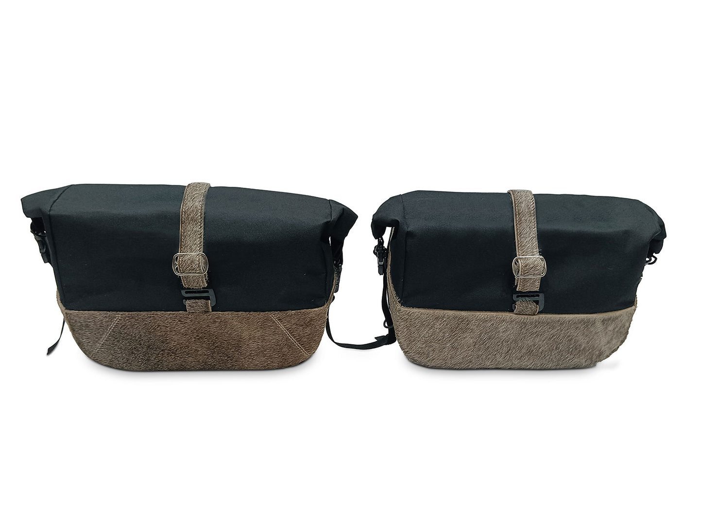 For Royal Enfield Bear 650 Soft Pannier Bags Cream Brown Color & Mounting Rails