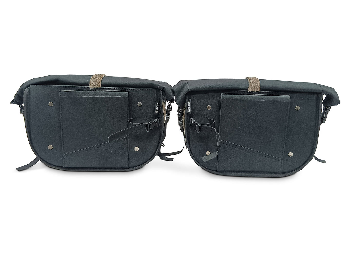 For Royal Enfield Bear 650 Soft Pannier Bags Cream Brown Color & Mounting Rails