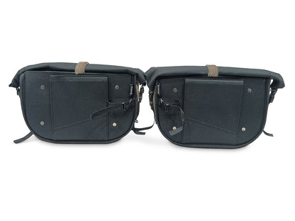 For Royal Enfield Bear 650 Soft Pannier Bags Cream Brown Color & Mounting Rails
