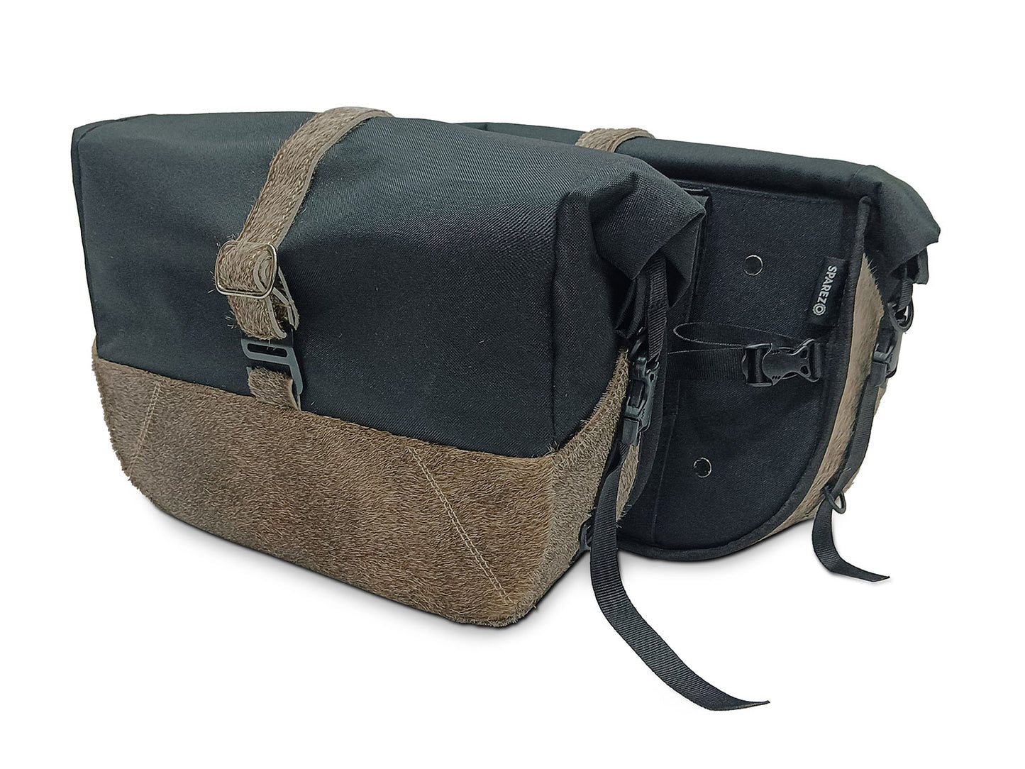 For Royal Enfield Bear 650 Soft Pannier Bags Cream Brown Color & Mounting Rails