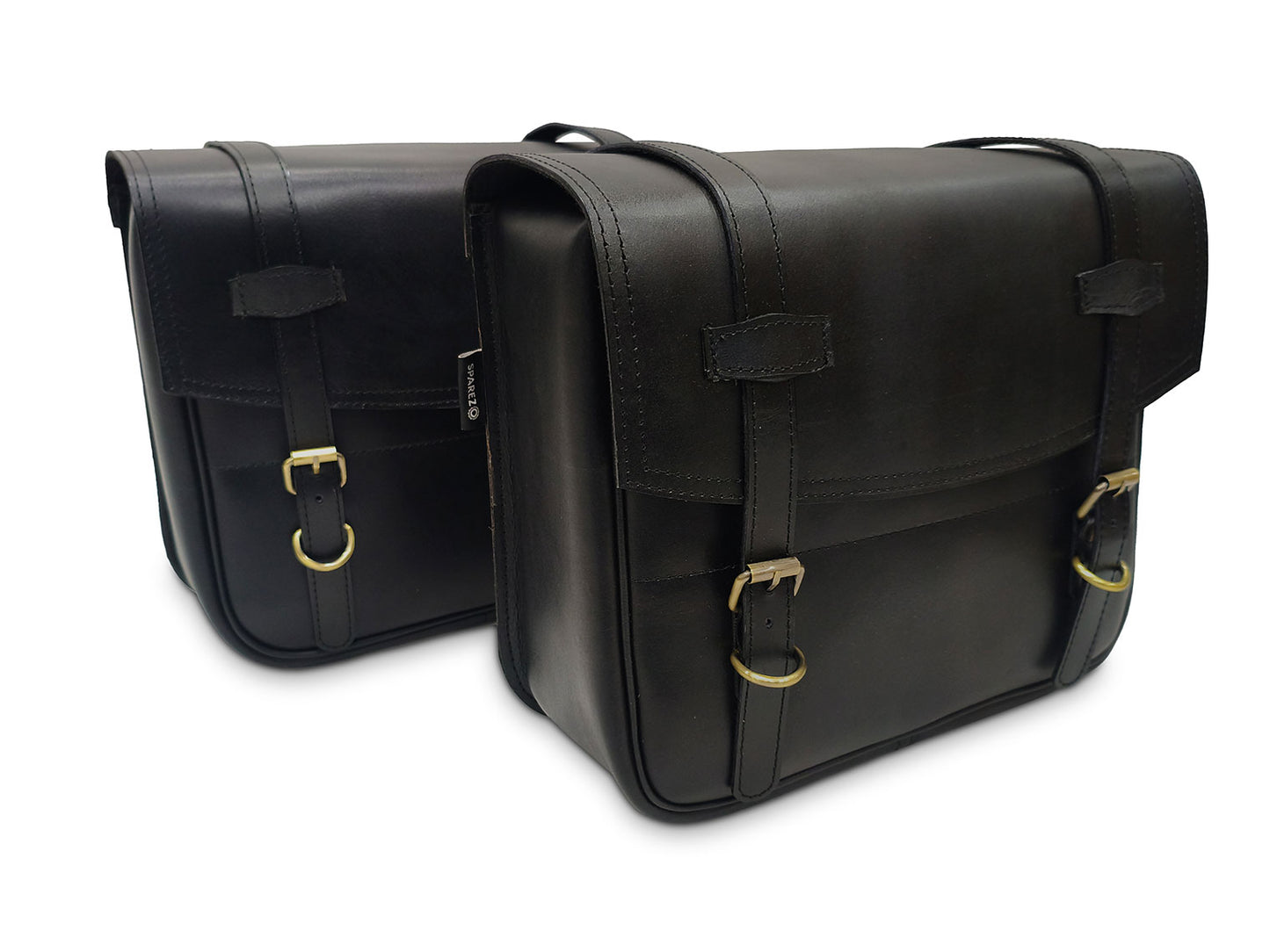 For Royal Enfield Bear 650 Leather Black Color Pannier Bags & Mounting
