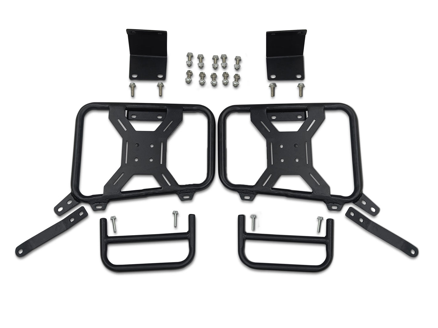 For Royal Enfield Bear 650 Leather Black Color Pannier Bags & Mounting