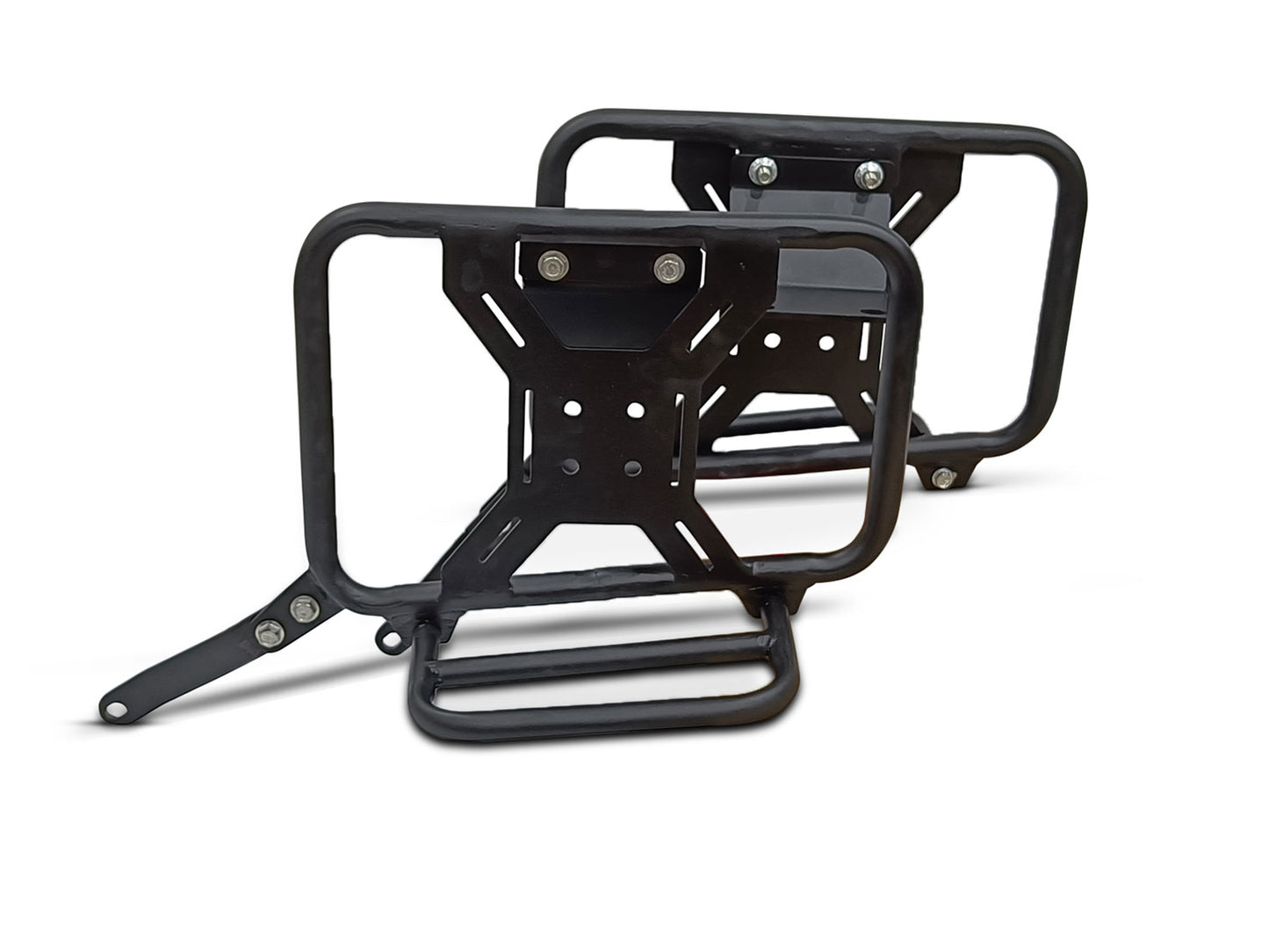 For Royal Enfield Bear 650 Leather Pannier Bags Black With Mounting