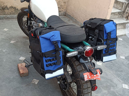 For Royal Enfield Bear 650 Canvas Pannier Bags With Saddle Stays D11