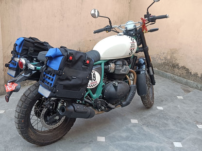 For Royal Enfield Bear 650 Canvas Pannier Bags With Saddle Stays D11