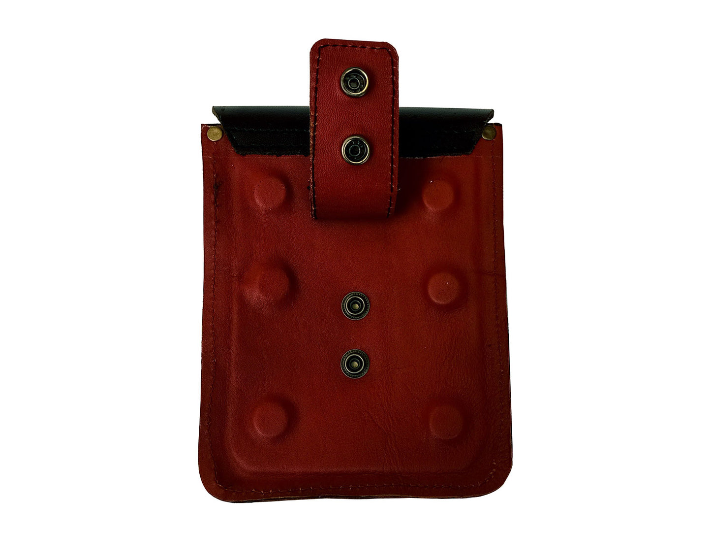 For Royal Enfield Goan Classic 350 Leather Magnetic Tank Pouch Red & Black