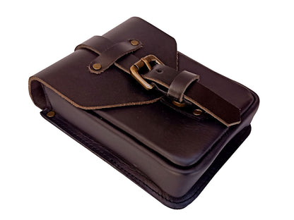 For Royal Enfield Goan Classic 350 Leather Magnetic Tank Pouch Black Color