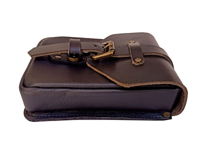 For Royal Enfield Goan Classic 350 Leather Magnetic Tank Pouch Black Color