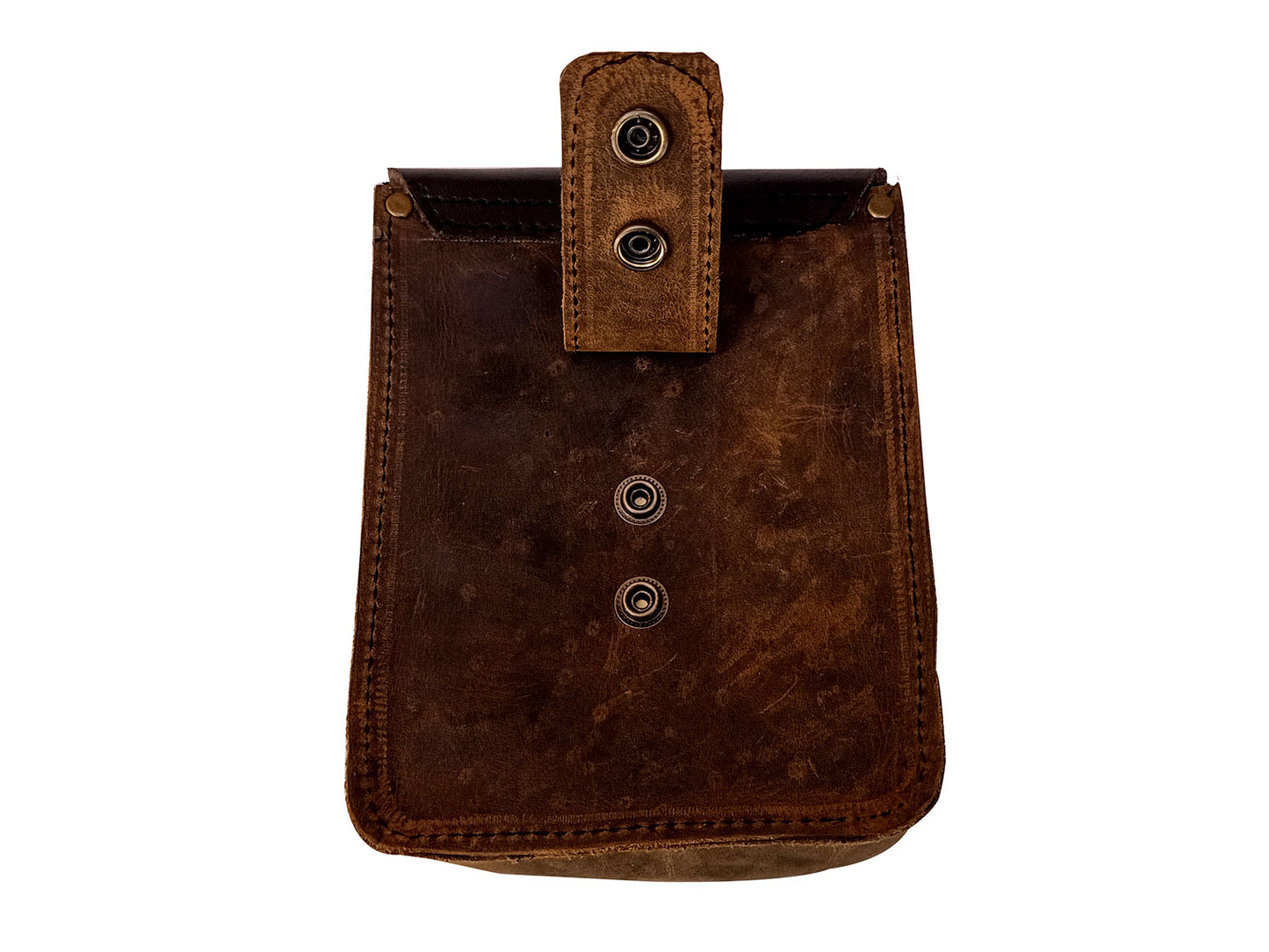 For Royal Enfield Goan Classic 350 Leather Magnetic Tank Pouch Tobacco & Black