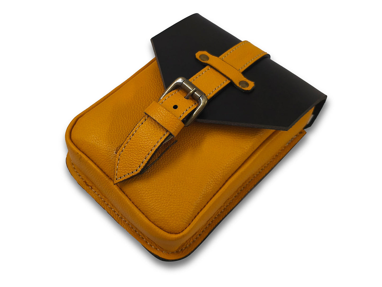 For Royal Enfield Bullet & Goan Classic 350 Magnetic Tank Pouch Black & Yellow