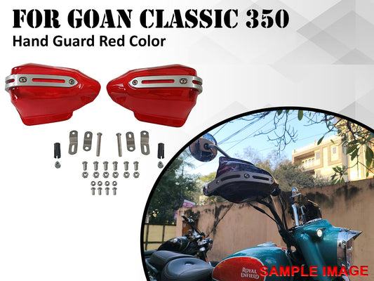 For Royal Enfield Goan Classic 350 Tinted Red Color Hand Guard Kit