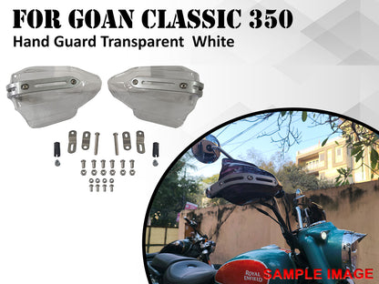 For Royal Enfield Goan Classic 350 Transparent White Hand Guard Kit