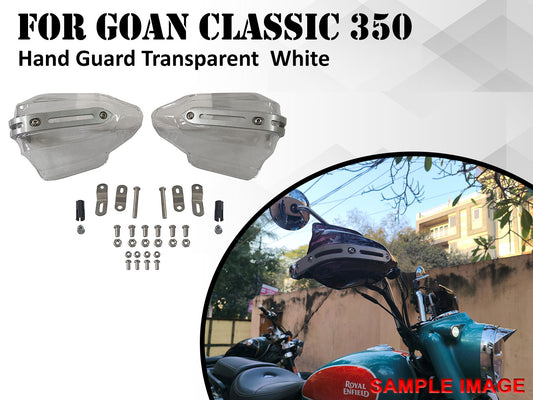 For Royal Enfield Goan Classic 350 Transparent White Hand Guard Kit