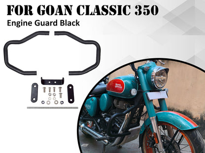 For Royal Enfield Goan Classic 350 Crash Bar Engine Guard Black