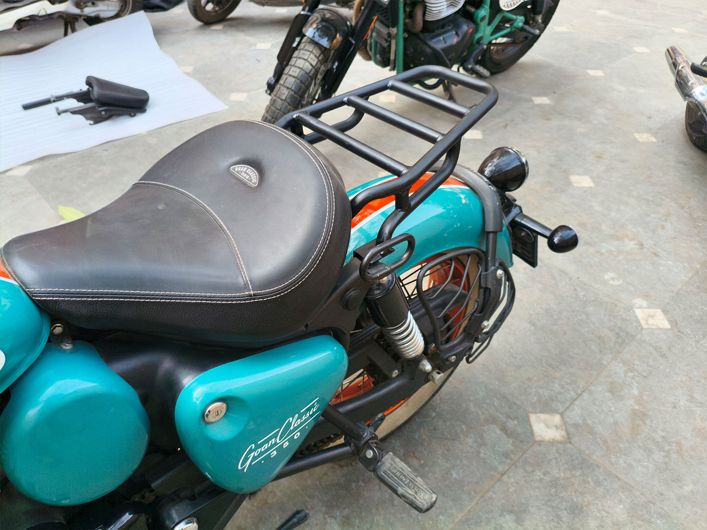 For Royal Enfield Goan Classic 350 Rear Solo Luggage Rack Black
