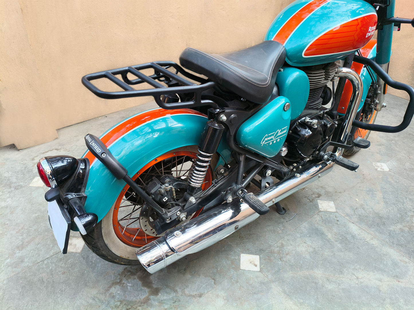 For Royal Enfield Goan Classic 350 Rear Solo Luggage Rack Black