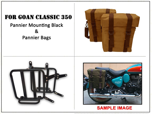 For Royal Enfield Goan Classic 350 Military Pannier Bags Desert Color & Mounting