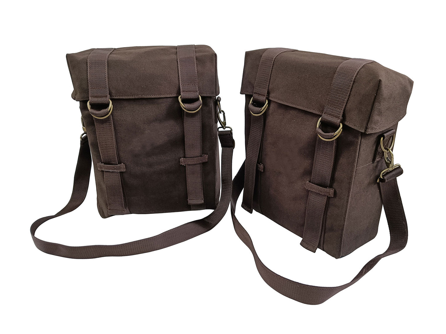 For Royal Enfield Goan Classic 350 Military Pannier Bags Coffee Brown & Mounting